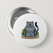 Katze in der Yoga-Fitness Button (Vorne & Hinten)