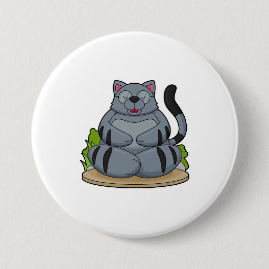 Katze in der Yoga-Fitness Button (Vorderseite)