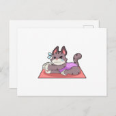 Katze in der Yoga-Fitness Postkarte (Vorne/Hinten)