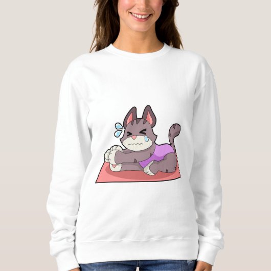 Katze in der Yoga-Fitness Sweatshirt (Vorderseite)