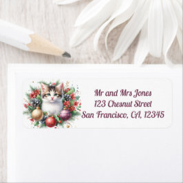 Katze in einem Blumenreath 5-Rücksendeadresse