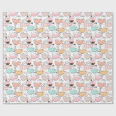 Katze in einem Cup Muster Design 01 w Geschenkpapier (Flach)