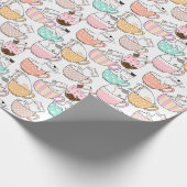 Katze in einem Cup Muster Design 01 w Geschenkpapier (Ecke)
