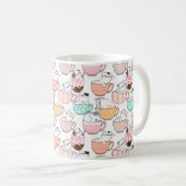 Katze in einem Cup Muster Design 01 w Kaffeetasse (VorderseiteRechts)