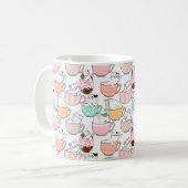 Katze in einem Cup Muster Design 01 w Kaffeetasse (Vorderseite Links)