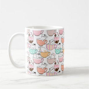 Katze in einem Cup Muster Design 01 w Kaffeetasse