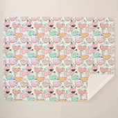 Katze in einem Cup Muster Design 01 w Sherpadecke (Vorderseite (Horizontal))