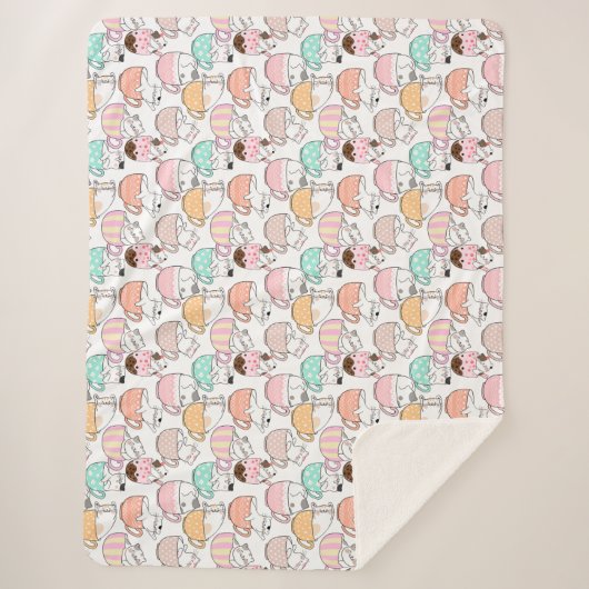 Katze in einem Cup Muster Design 01 w Sherpadecke (Vorderseite)