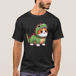 Katze in einem Dinosaurierkostüm T-Shirt