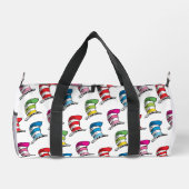 Katze in einem farbenfrohen Hutmuster Duffle Bag (Rückseite)