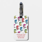 Katze in einem farbenfrohen Hutmuster Gepäckanhänger (Rückseite vertikal)