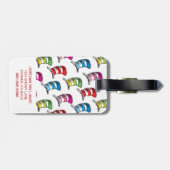 Katze in einem farbenfrohen Hutmuster Gepäckanhänger (Rückseite horizontal)