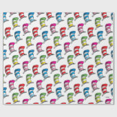 Katze in einem farbenfrohen Hutmuster Geschenkpapier (Flach)