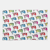 Katze in einem farbenfrohen Hutmuster Geschirrtuch (Horizontal)
