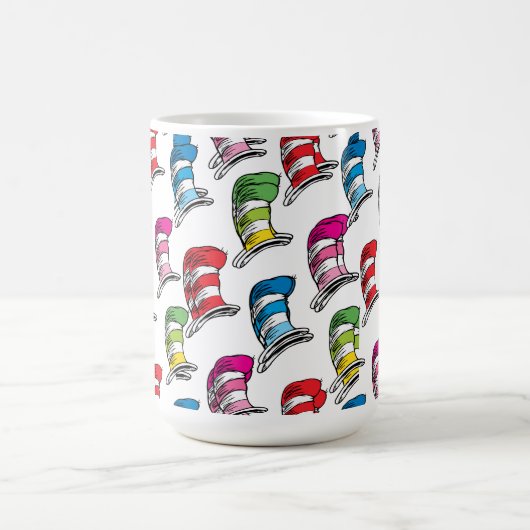 Katze in einem farbenfrohen Hutmuster Kaffeetasse (Mittel)