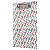 Katze in einem farbenfrohen Hutmuster Klemmbrett (Links)