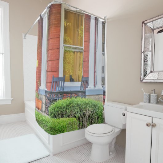 Katze in einem Fenster Duschvorhang (Beispiel)