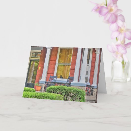 Katze in einem Fenster Karte (Orchidee)