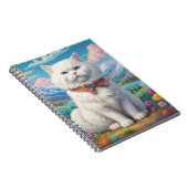 Katze in einem Field-Notebook Notizblock (Rechte Seite)