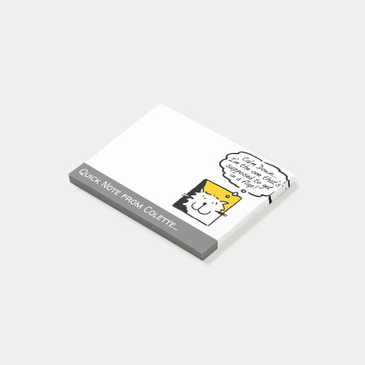 Katze in einem Flap-Cartoon Katzenlängen Post-it Klebezettel (angewinkelt)