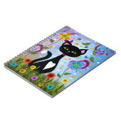 Katze in einem Garten Abstrakte Kunst Notizblock (Linke Seite)