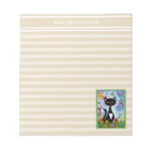 Katze in einem Garten Abstrakte Kunst Personalisie Notizblock (Vorderseite)