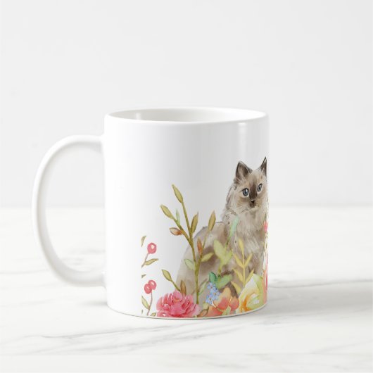 Katze in einem Garten der Wildblumen Tasse (Links)