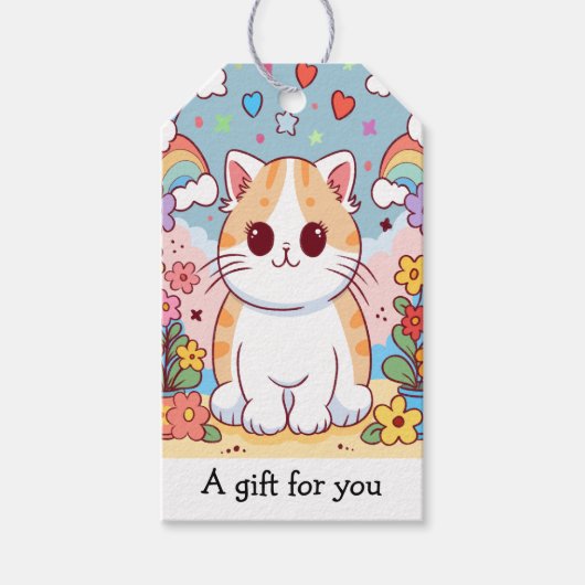 Katze in einem Gartenkatzen Geschenk für Sie Geschenkanhänger (Vorderseite)