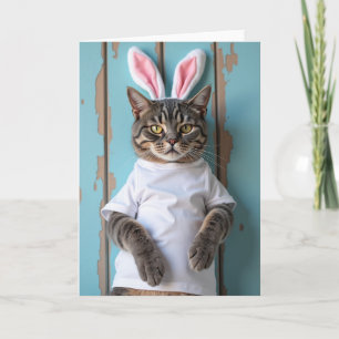 Katze in einem Hemd Portraitkarte Karte