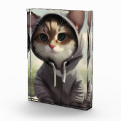 Katze in einem Hoodie Fotoblock (Rechts)