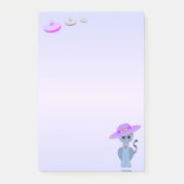 Katze in einem Hut und fliegenden Sauceron Post-it Klebezettel (Vorderseite)