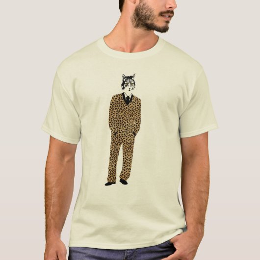 Katze in einem Jaguar-Anzugs-T-Shirt T-Shirt (Vorderseite)