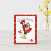 Katze in einem Korb - Valentinkarte Karte (Gelbe Blume)