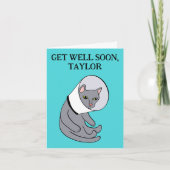 Katze in einem Kronenkollar Personalisiert werden Karte (Vorderseite)