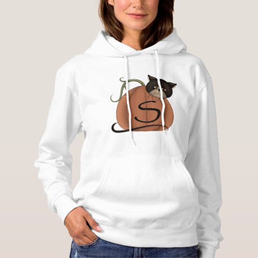 Katze in einem Kürbis Hoodie (Vorderseite)
