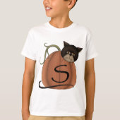 Katze in einem Kürbis T-Shirt (Vorderseite)