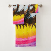 Katze in einem Regenbogen, Louis Wain Badhandtuch Set (Insitu)