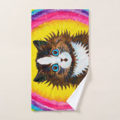 Katze in einem Regenbogen, Louis Wain Badhandtuch Set (Handtuch)