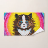 Katze in einem Regenbogen, Louis Wain Badhandtuch Set (Handtuch)
