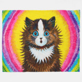 Katze in einem Regenbogen, Louis Wain Fleecedecke (Vorderseite (Horizontal))