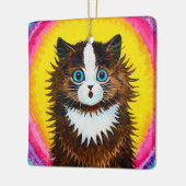 Katze in einem Regenbogen, Louis Wain Keramikornament (Links)