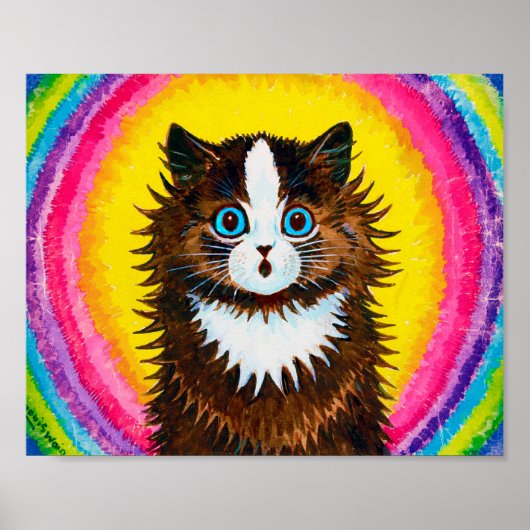 Katze in einem Regenbogen, Louis Wain Poster (Vorne)