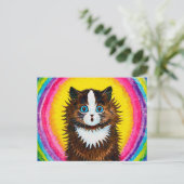 Katze in einem Regenbogen, Louis Wain Postkarte (Stehend Vorderseite)
