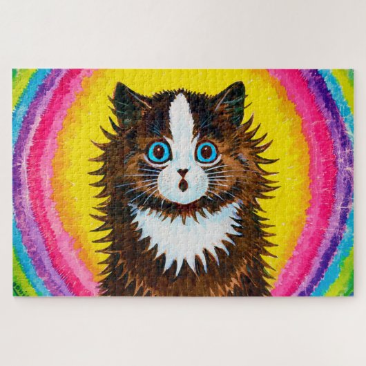 Katze in einem Regenbogen, Louis Wain Puzzle (Horizontal)