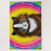 Katze in einem Regenbogen, Louis Wain Puzzle (Vertikal)