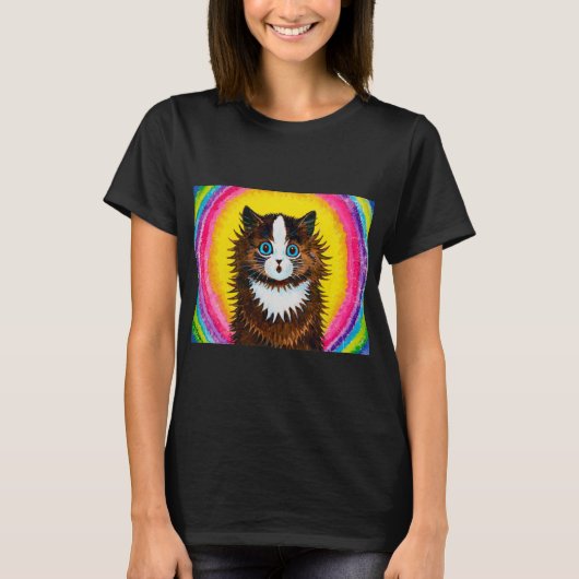 Katze in einem Regenbogen, Louis Wain T-Shirt (Vorderseite)