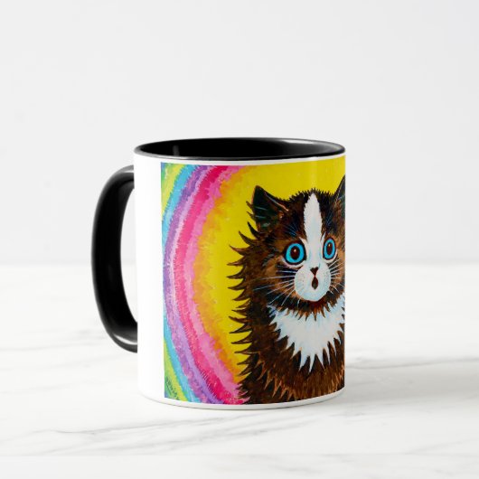 Katze in einem Regenbogen, Louis Wain Tasse (Vorderseite Links)