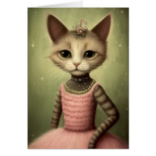 Katze in einem rosa Kleid Jede Anlässe Gruß