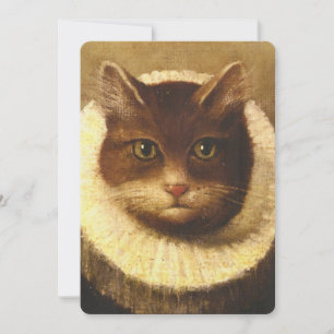 Katze in einem Ruff Niedliche Viktorianische Kunst