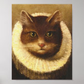 Katze in einem Ruff Niedliche Viktorianische Kunst Poster (Vorne)